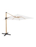 Parasol Tiber Graphite Aluminium bois de teck 300 x 300 x 250 cm | Tienda24 Tienda24.eu