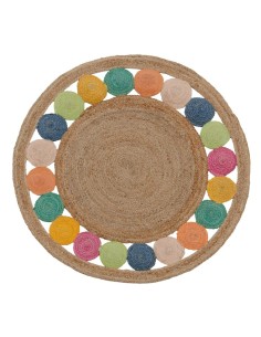 Tappeto 120 x 120 x 0,9 cm Multicolore Juta da BigBuy Home, Tappeti - Ref: S8800164, Precio: 50,47 €, Descuento: %