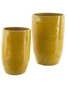 Vaso Alexandra House Living Ecru Cerâmica 20 x 20 x 47 cm | Tienda24 Tienda24.eu