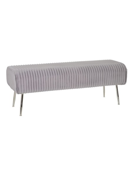 Banqueta 129 x 45,5 x 48 cm Tecido Sintético Cinzento Metal | Tienda24 Tienda24.eu