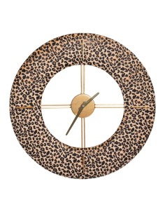 Orologio da Parete 48 x 3,5 x 48 cm Tessuto Sintetico Metallo Leopardo da BigBuy Home, Orologi da parete - Ref: S8800357, Pre...