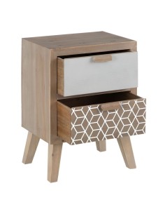 Table de Nuit ORIENTE Rouge Fer Bois MDF 45 x 26 x 69 cm | Tienda24 Tienda24.eu