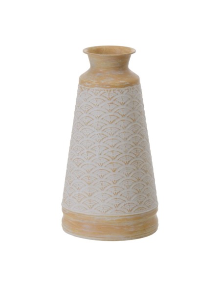 Vase 22 x 22 x 41,5 cm Natural Metal White | Tienda24 Tienda24.eu