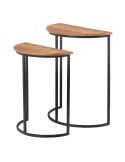 Side table Brown Black Metal Iron MDF Wood 62,5 x 62,5 x 73 cm 62,5 x 31 x 73 cm (2 Units) | Tienda24 Tienda24.eu