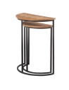 Side table Brown Black Metal Iron MDF Wood 62,5 x 62,5 x 73 cm 62,5 x 31 x 73 cm (2 Units) | Tienda24 Tienda24.eu