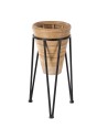 Conjunto de vasos 34 x 34 x 58 cm Natural Preto Metal Bambu (2 Unidades) | Tienda24 Tienda24.eu