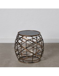 Side table 59 x 40 x 40 cm Black Aluminium | Tienda24 Tienda24.eu