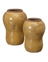 Vaso 17,5 x 17,5 x 25 cm Cerâmica Mostarda | Tienda24 Tienda24.eu