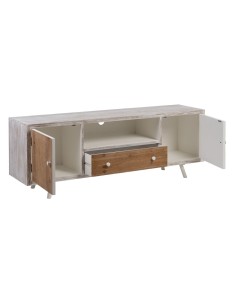 Mobile TV COUNTRY 150 x 35 x 53,5 cm Naturale Bianco Legno di abete Legno MDF da BigBuy Home, Tavoli e porta TV - Ref: S88012...