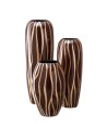 Vase 21,5 x 21,5 x 36 cm Zebra Ceramic Golden Brown | Tienda24 Tienda24.eu