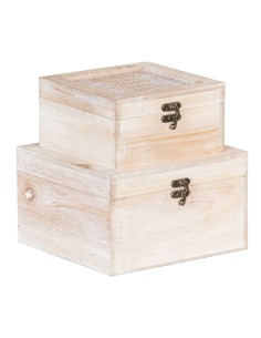 Dekorative Box Blomster Canvas-Stoff 24 x 18 x 6 cm DMF (2 Stücke) | Tienda24 Tienda24.eu