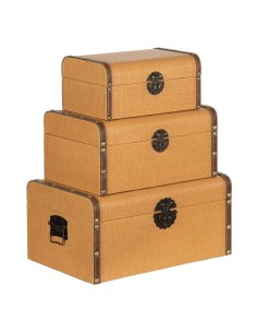 Jeu de Caisses de Rangement Empilables DKD Home Decor Carton Urbaine 37,5 x 37,5 x 18 cm | Tienda24 Tienda24.eu