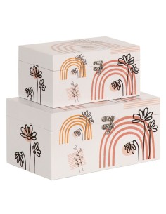 Set de basket DKD Home Decor Polyester Frange (40 x 30 x 30 cm) | Tienda24 Tienda24.eu