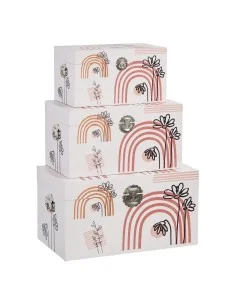 Set of Stackable Organising Boxes Versa Marble Cardboard 15 Pieces 35 x 16,5 x 43 cm | Tienda24 Tienda24.eu