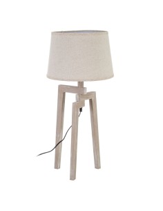 Lampada da tavolo Bianco Lino Legno 60 W 220 V 240 V 220-240 V 30 x 30 x 66 cm da BigBuy Home, Lampade da tavolo e abat-jour ...