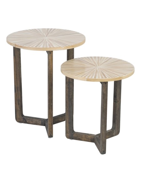 Side table Beige Bamboo 40 x 40 x 45 cm MDF Wood | Tienda24 Tienda24.eu