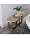 Side table Beige Bamboo 40 x 40 x 45 cm MDF Wood | Tienda24 Tienda24.eu