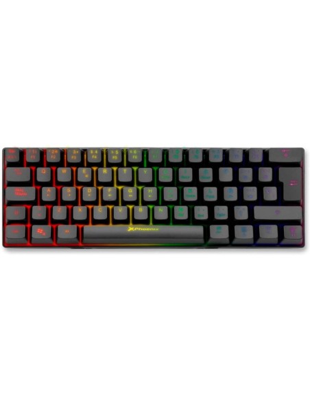 Teclado Phoenix Negro Qwerty Español | Tienda24 Tienda24.eu