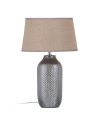 Lampada da tavolo Beige Argentato Tela di iuta Ceramica 60 W 220 V 240 V 220-240 V 30 x 30 x 48 cm da BigBuy Home, Lampade da...