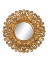 Wall mirror 108 x 3,5 x 108 cm Crystal Golden Wood | Tienda24 Tienda24.eu