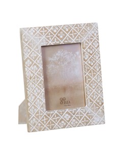 Photo frame Romimex White Natural Mango wood MDF Wood 20 x 25 x 2 cm | Tienda24 Tienda24.eu