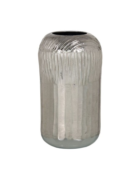 Vase 15 x 15 x 28 cm Silber Aluminium | Tienda24 Tienda24.eu