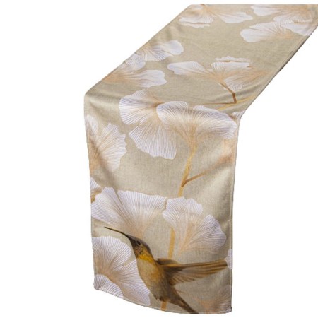 Table Runner Alexandra House Living Ocre Textile 180 x 30 cm Velvet Ginkgo by Alexandra House Living, Table Runners - Ref: D1...