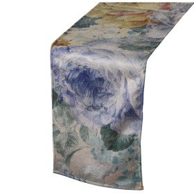 Camino de Mesa Alexandra House Living Azul Textil 180 x 30 cm Terciopelo Floral Bordado de Alexandra House Living, Caminos de...