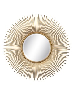 Espelho de parede Dourado Cristal madeira de pinho 65 x 65 cm | Tienda24 Tienda24.eu