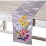 Caminho de Mesa Alexandra House Living Cinzento Têxtil 180 x 30 cm Veludo Floral Ave de Alexandra House Living, Caminhos de m...