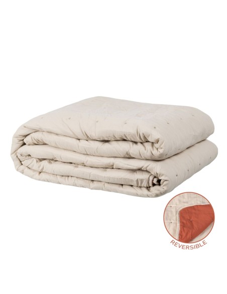 Colcha 230 x 280 cm Beige Rojo Oscuro | Tienda24 Tienda24.eu