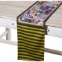 Runner da Tavolo Alexandra House Living Giallo Nero Tessile 180 x 30 cm Velluto Floreale di Alexandra House Living, Runner - ...