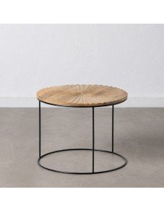 Mesa de apoio Zoe Preto Cinzento Aço 60 x 60 x 70 cm | Tienda24 Tienda24.eu