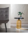 Side table 45 x 45 x 47 cm Crystal Black Metal Amber | Tienda24 Tienda24.eu