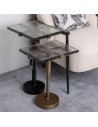 Table d'appoint 41 x 32 x 59 cm Verre Noir Métal | Tienda24 Tienda24.eu