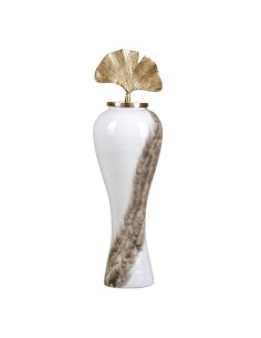 Vase Alexandra House Living Blanc Céramique Brillant Visage 16 x 15 x 47 cm | Tienda24 Tienda24.eu