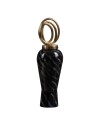 Vaso Cristallo Nero Dorato Metallo 15 x 15 x 46 cm da BigBuy Home, Vasi - Ref: S8802591, Precio: €39.41, Descuento: %