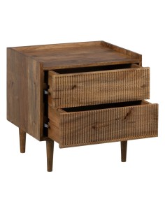 Side table DKD Home Decor Natural Black 40 x 40 x 41 cm MDF Wood | Tienda24 Tienda24.eu