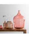 Decorative container 36,5 x 36,5 x 56 cm Pink recycled glass | Tienda24 Tienda24.eu