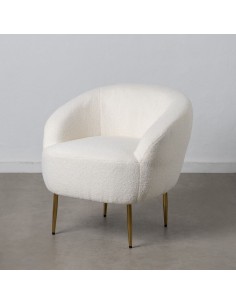 Armchair DKD Home Decor White Polyester Wood 64 x 66 x 79 cm | Tienda24 Tienda24.eu