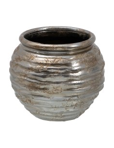 Vaso 30 x 30 x 27 cm Ceramica Argento da BigBuy Garden, Cachepot - Ref: S8802947, Precio: €30.17, Descuento: %