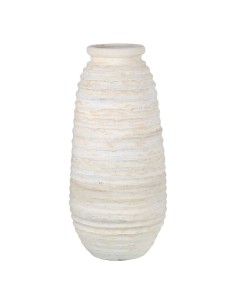 Florero Romimex Blanco Ratán Terracota 15 x 30 x 15 cm Con asas | Tienda24 Tienda24.eu