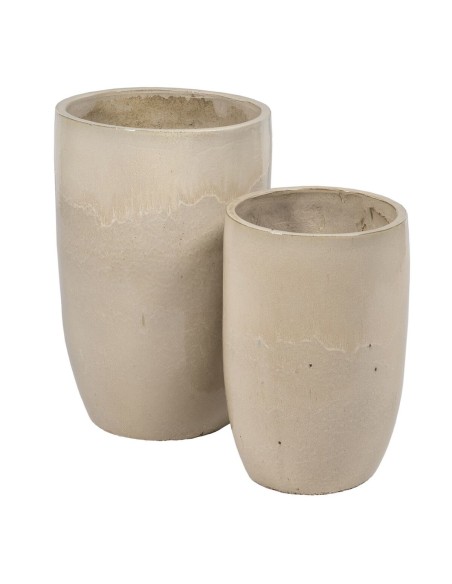 Vaso Crema Ceramica 52 x 52 x 80 cm (2 Unità) da BigBuy Home, Vasi - Ref: S8803411, Precio: 304,30 €, Descuento: %