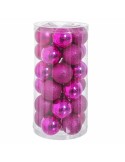 Boules de Noël Fuchsia Plastique Paillettes 6 x 6 x 6 cm (30 Unités) | Tienda24 Tienda24.eu