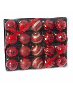 Conjunto de bolas de Natal Vermelho Plástico Ø 12 cm (6 Unidades) | Tienda24 Tienda24.eu