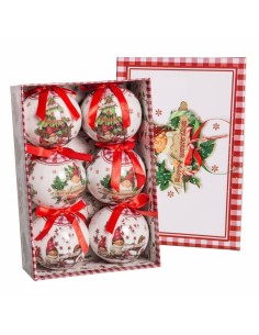 Lot de boules de Noël Rose Plastique 12 x 13 x 12 cm (6 Unités) | Tienda24 Tienda24.eu