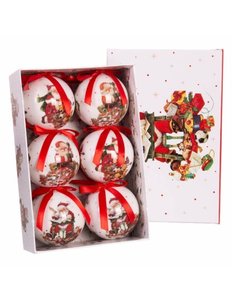 Christmas Baubles Red Multicolour Paper Polyfoam 7,5 x 7,5 x 7,5 cm (6 Units) | Tienda24 Tienda24.eu