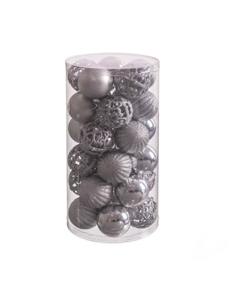 Christmas Baubles Silver Plastic 5 x 5 x 5 cm (30 Units) | Tienda24 Tienda24.eu