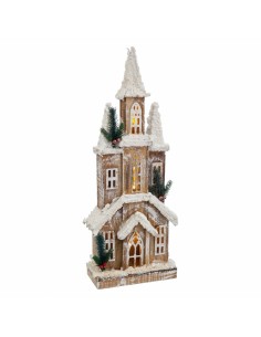 Decorazione Natalizia Bianco Beige Legno Casa 21 x 10 x 59 cm da BigBuy Christmas, Natale - Ref: S8803548, Precio: 32,05 €, D...