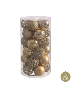 Conjunto de bolas de Natal Verde Dourado Plástico 6 x 7 x 6 cm (10 Unidades) | Tienda24 Tienda24.eu